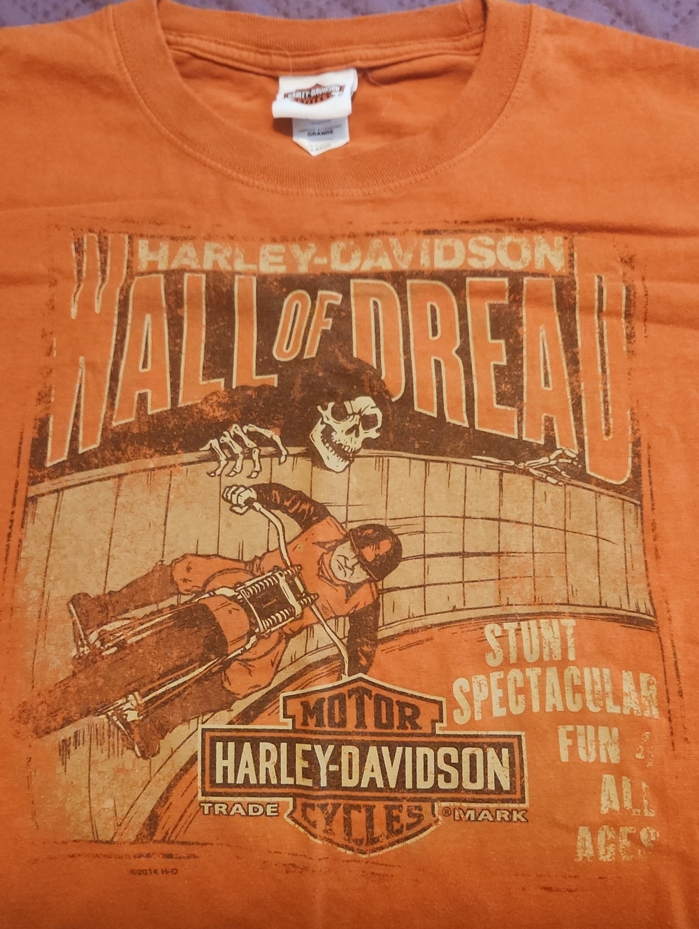 Harley-Davidson Orange & Black "Hall of Dread" Graphic Tee